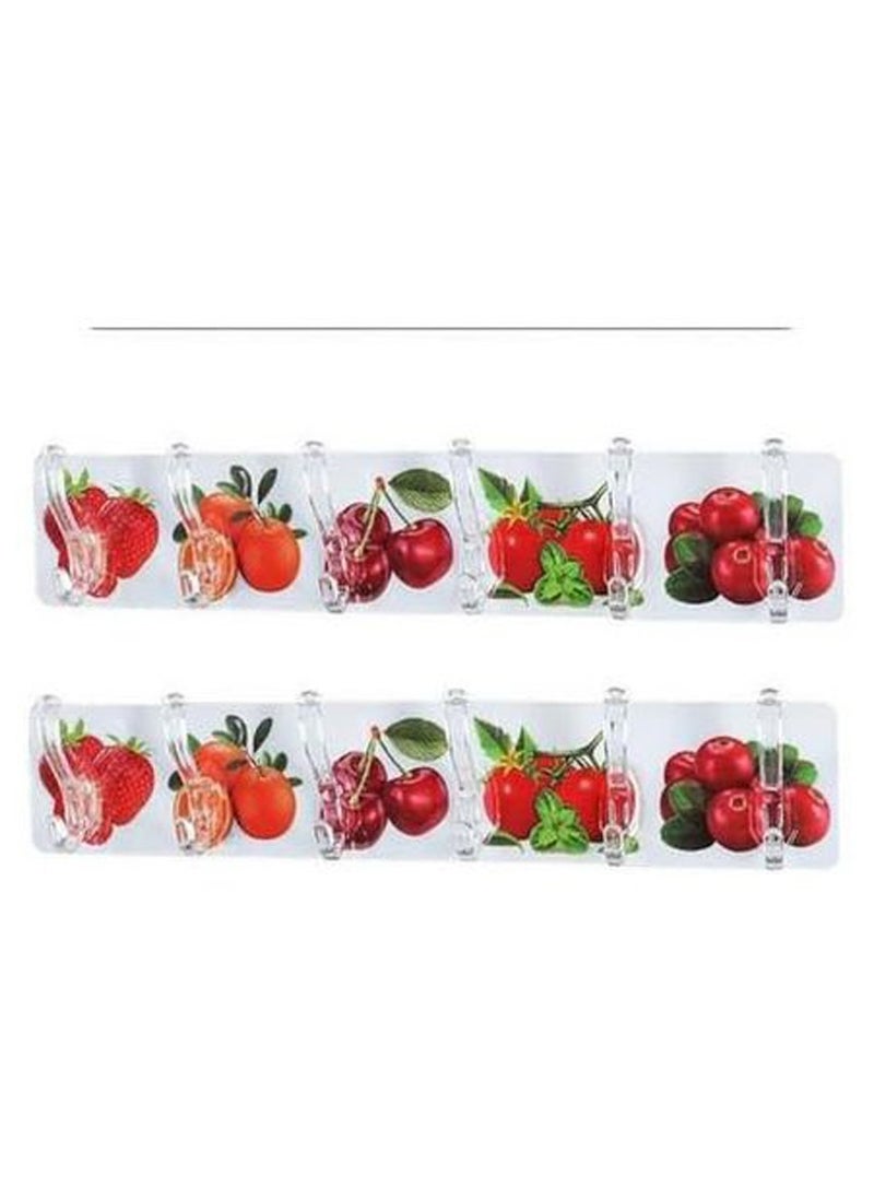 Flexible Hook Hanger With 6 Hooks  Double Face Sticker Shapes.  - Image 4