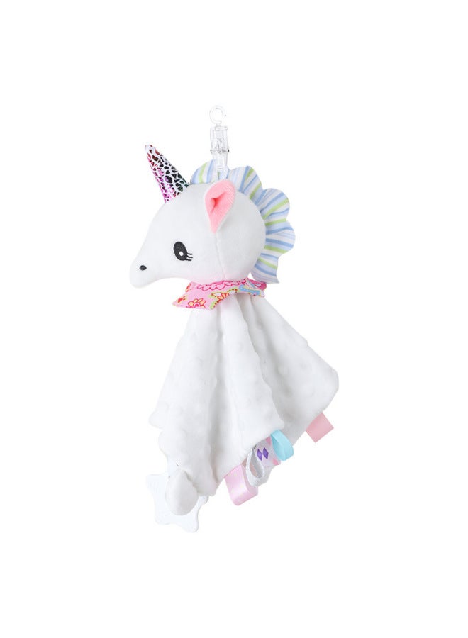 BBSKY Baby Amalette Animal دمية مهدئة للأطفال لعبة مهدئة دمية مصنعي ألعاب قطيفة مهدئة - اللون: أبيض وحيد القرن - الارتفاع: 28 * 28 سم - Image 1