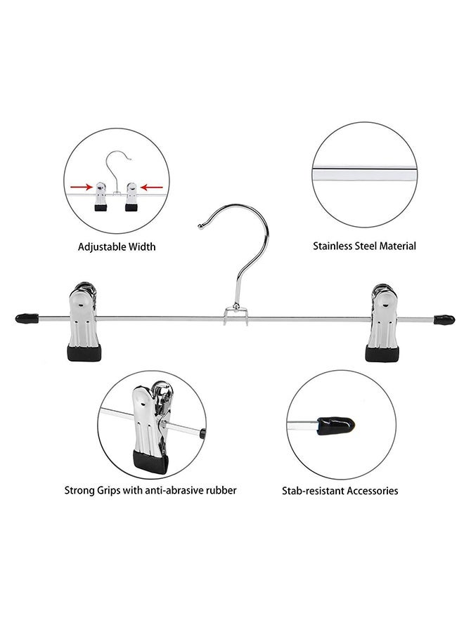20 Packs Of Metal Clothes Hangers, Trouser Rack, Adjustable Anti-Slip Clothes Clips, 360 Rotating Hooks, Suitable For Clothing Display And Home Dormitory Wardrobes - Image 3