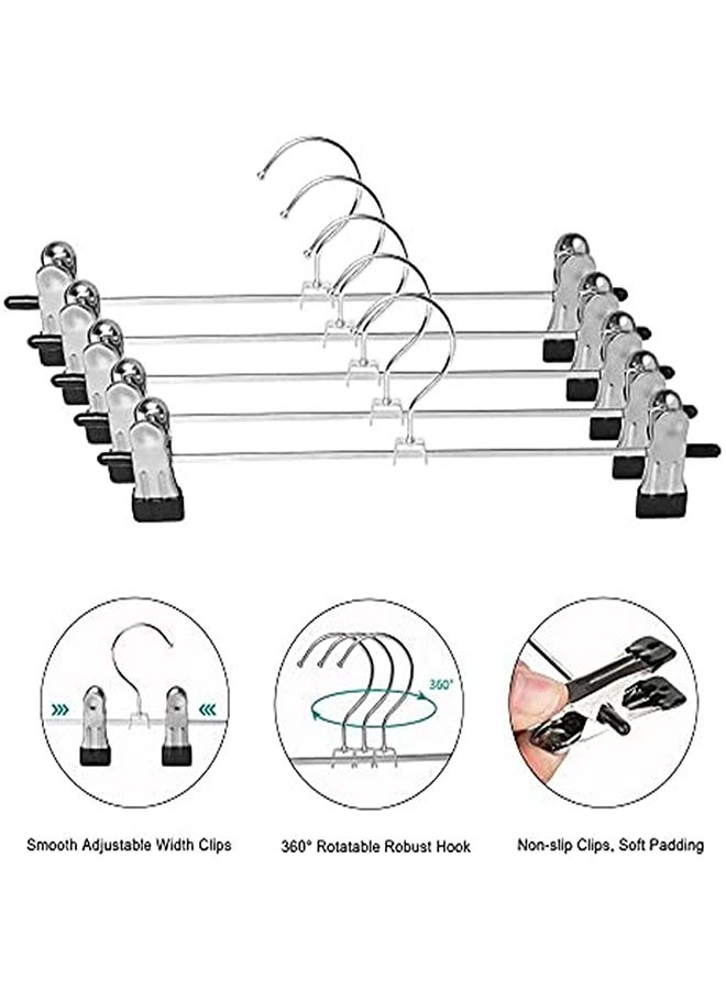 20 Packs Of Metal Clothes Hangers, Trouser Rack, Adjustable Anti-Slip Clothes Clips, 360 Rotating Hooks, Suitable For Clothing Display And Home Dormitory Wardrobes - Image 2
