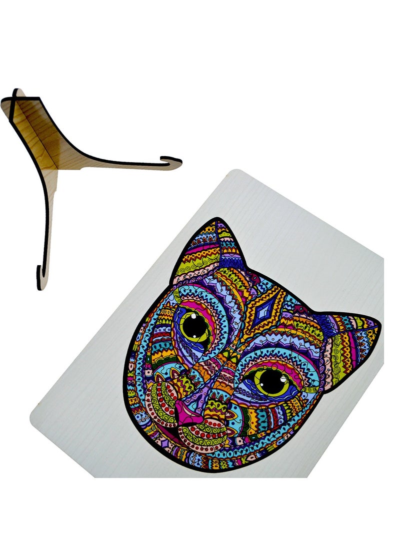 فوفا FOFA اللعب خشبية صديقة للبيئة الأطفال بانوراما اللغز لعبة القط الوجه المجلس التعليمي التعلم 3 4 5 سنوات من العمر بنات الأولاد هدايا السفر لعبة شكل الجذعية مونتيسوري المستدامة - Image 3