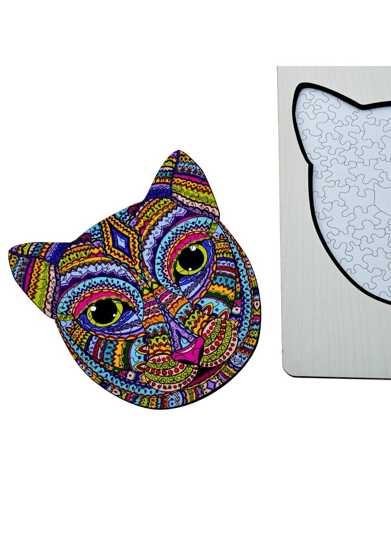 فوفا FOFA اللعب خشبية صديقة للبيئة الأطفال بانوراما اللغز لعبة القط الوجه المجلس التعليمي التعلم 3 4 5 سنوات من العمر بنات الأولاد هدايا السفر لعبة شكل الجذعية مونتيسوري المستدامة - Image 4