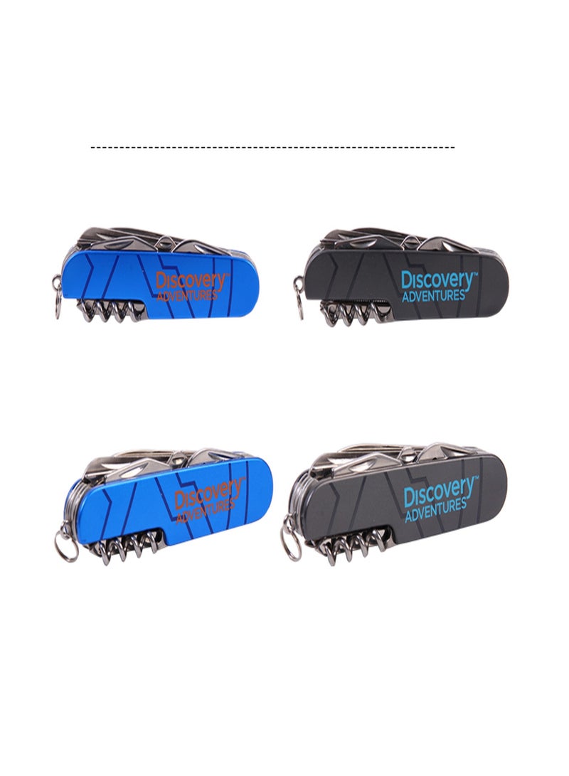 Discovery سكين متعددة الأدوات من Discovery Adventures، DF76586 (9، استخدم سكينًا قابلًا للطي من الفولاذ المقاوم للصدأ وحلقة مفاتيح خفيفة الوزن للحمل) - Image 1