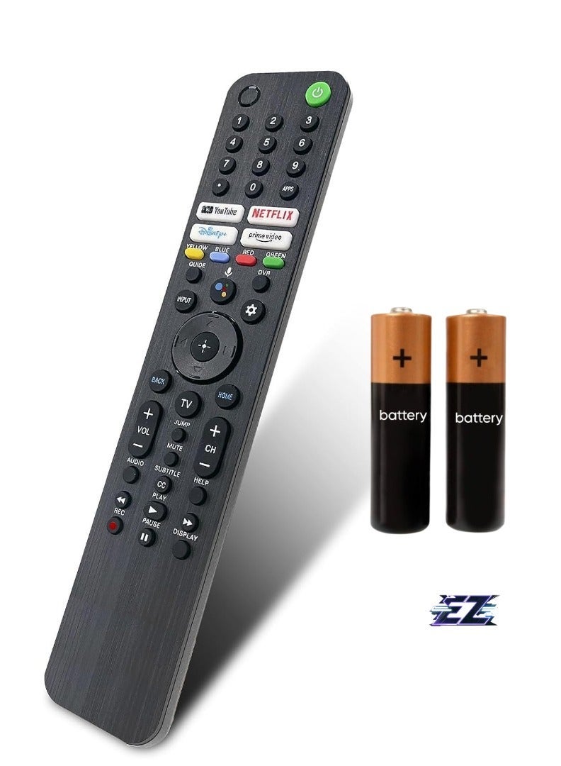 PopZa Voice Remote Control for Sony RMF-TX520U Replacement for Sony Bravia OLED LED 4K 8K UHD Smart Google TV with Netflix, Disney Plus, Prime Video, YouTube and YouTube Video Buttons - Batteries Included - Image 1