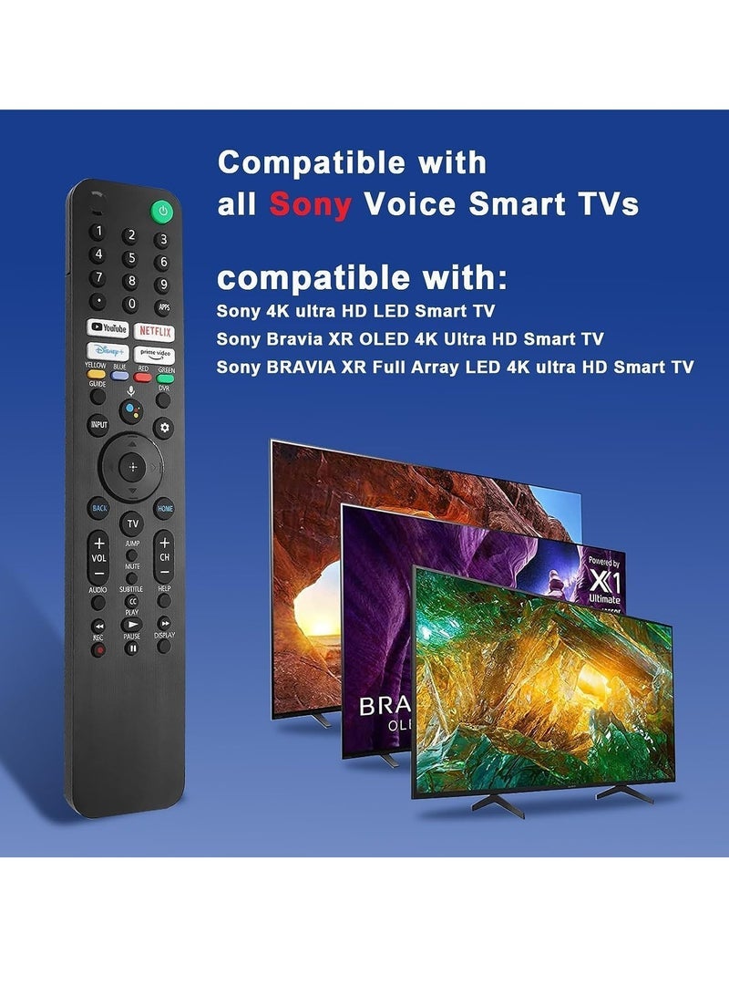 PopZa Voice Remote Control for Sony RMF-TX520U Replacement for Sony Bravia OLED LED 4K 8K UHD Smart Google TV with Netflix, Disney Plus, Prime Video, YouTube and YouTube Video Buttons - Batteries Included - Image 4
