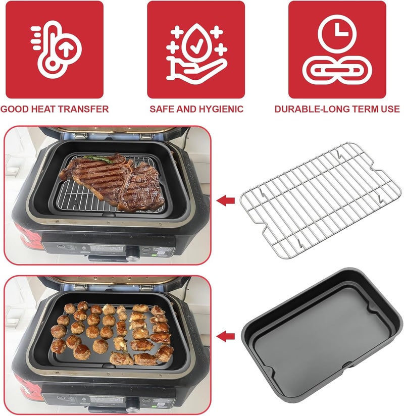 GLOWYE Combo Crisper Basket and Rack for Ninja Foodi FG551 DG551 DG651 Smart XL Indoor Grill, Air Frying Accessories for Ninja Foodi Accessories with Disposable 100pcs Paper Liners - Image 5
