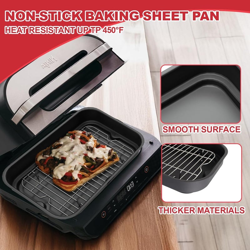 GLOWYE Combo Crisper Basket and Rack for Ninja Foodi FG551 DG551 DG651 Smart XL Indoor Grill, Air Frying Accessories for Ninja Foodi Accessories with Disposable 100pcs Paper Liners - Image 3