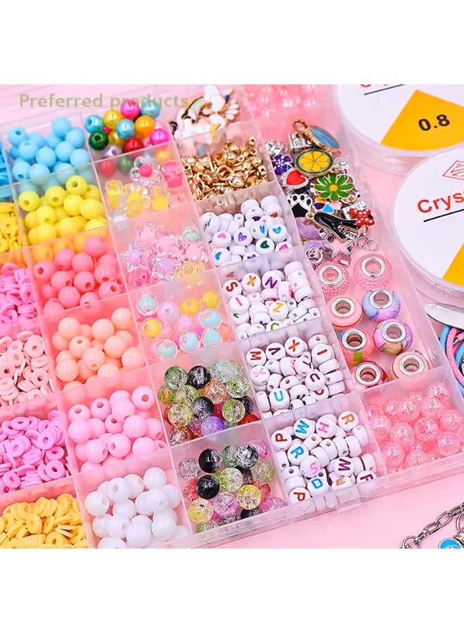 Capstro 28-Grid Macaron Bracelet Beads Kit – Pink Unicorn Edition, 1410 Pcs DIY Jewelry Making Accessories | Beads, Charms, Elastic Strings & Clasps | Creative Arts & Crafts Gift for Girls Age 6–12 - Image 5