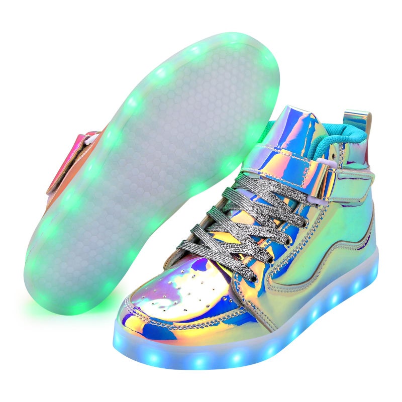 Qimaoo Light Up Shoes Men Women LED Shoes USB Charging Adult High Top LED Sneakers Glow in The Dark Footwear for Dancing Party Festivals Festivals - Image 3