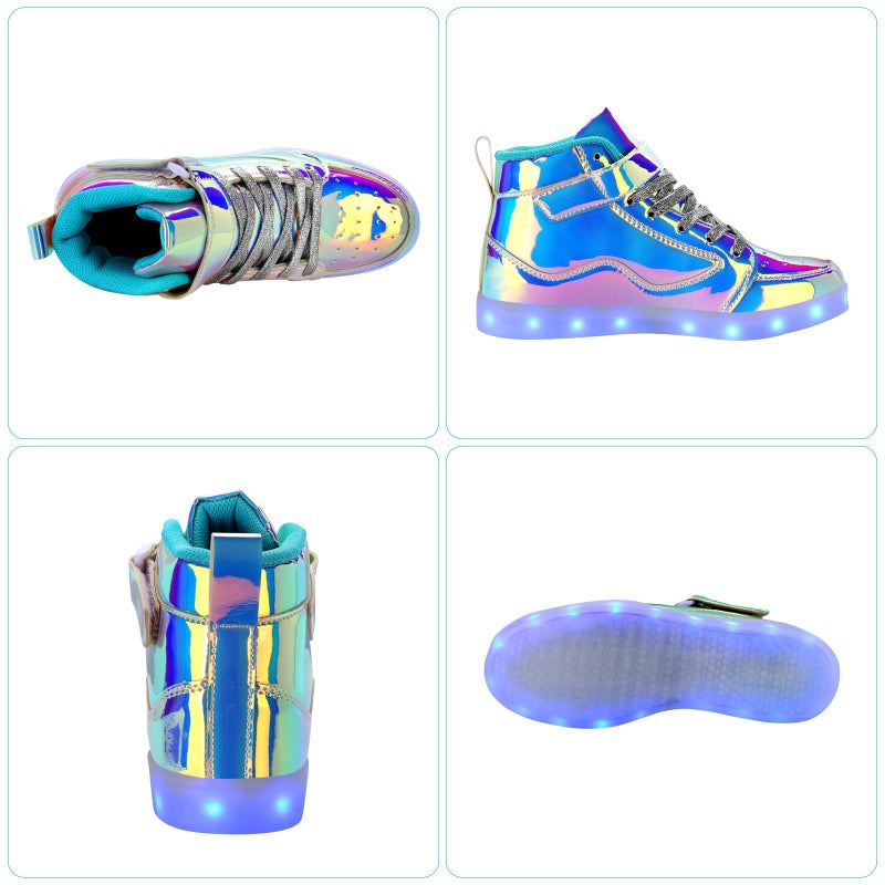 Qimaoo Light Up Shoes Men Women LED Shoes USB Charging Adult High Top LED Sneakers Glow in The Dark Footwear for Dancing Party Festivals Festivals - Image 4