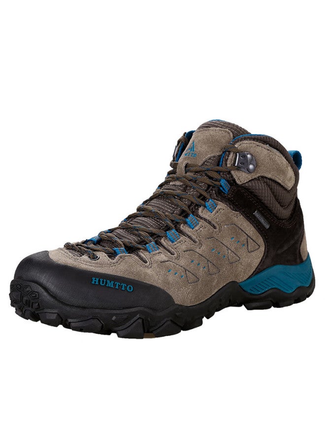 HUMTTO Humtto High-top Hiking Shoes Comfortable Shock Absorption Outdoor Men's Hiking Shoes Travel Cross-country Climbing Shoes Brown 44 - Image 2