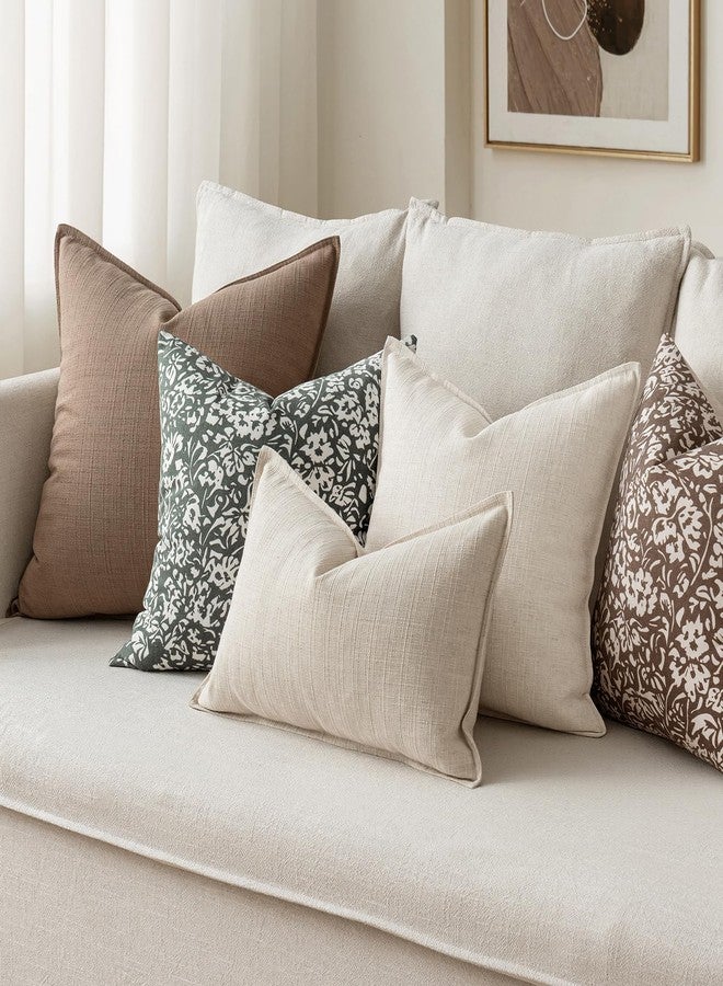 MIULEE Euro Sham Pillow Covers for Bed 26x26, 2 Pack Natural Linen Thick & Textured Decorative Throw Pillow Covers, Neutral Cushion Cases, Modern Farmhouse Home Decor, No Filling - Image 5