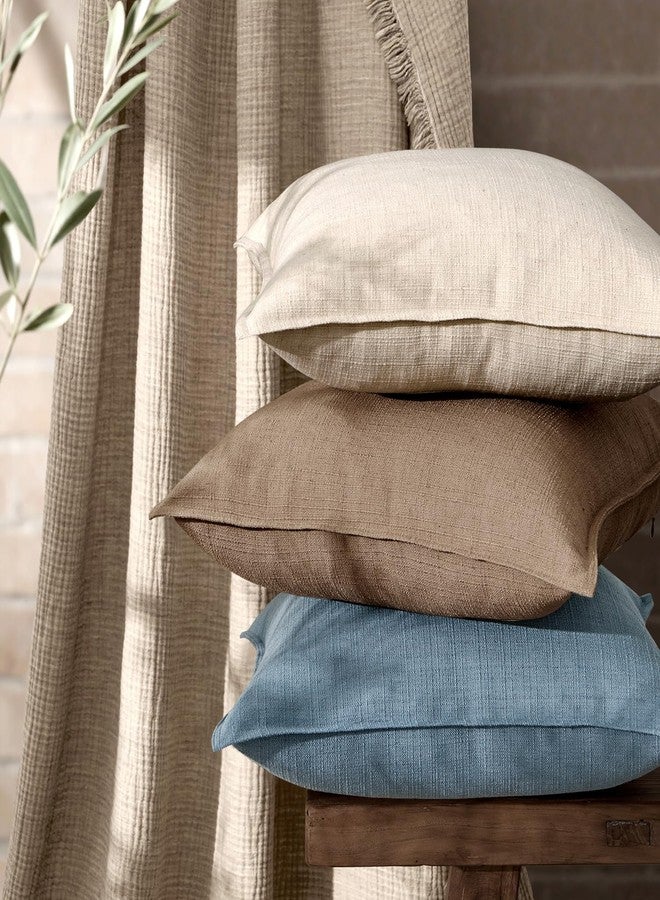 MIULEE Euro Sham Pillow Covers for Bed 26x26, 2 Pack Natural Linen Thick & Textured Decorative Throw Pillow Covers, Neutral Cushion Cases, Modern Farmhouse Home Decor, No Filling - Image 4