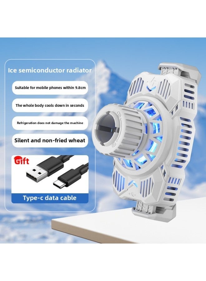 Mobile Phone Radiator Cooling Semiconductor Refrigeration Mute Game Water-cooled Back Clip Live Liftable Bracket With Wind-Color:Semiconductor Tec Refrigerator - No White  - Image 1