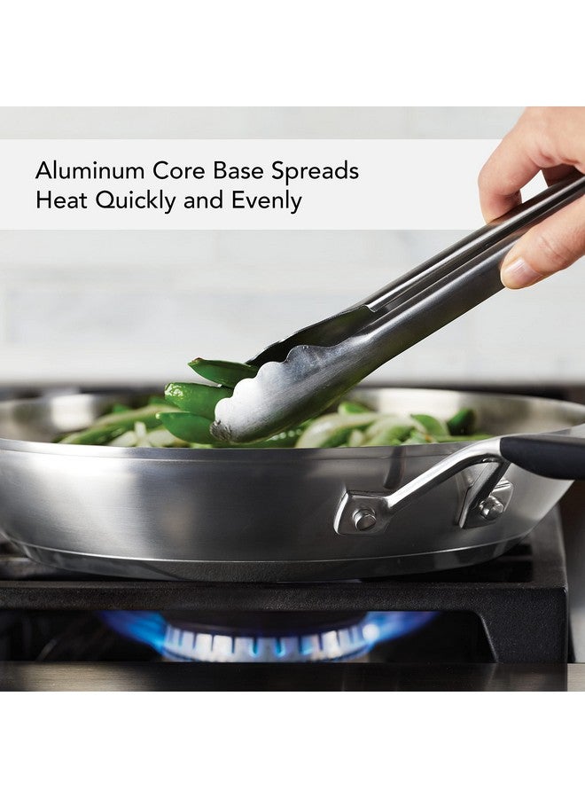 KitchenAid مقلاة كيتشن إيد من الفولاذ المقاوم للصدأ، 12 بوصة، فولاذ مقاوم للصدأ مصقول - Image 3