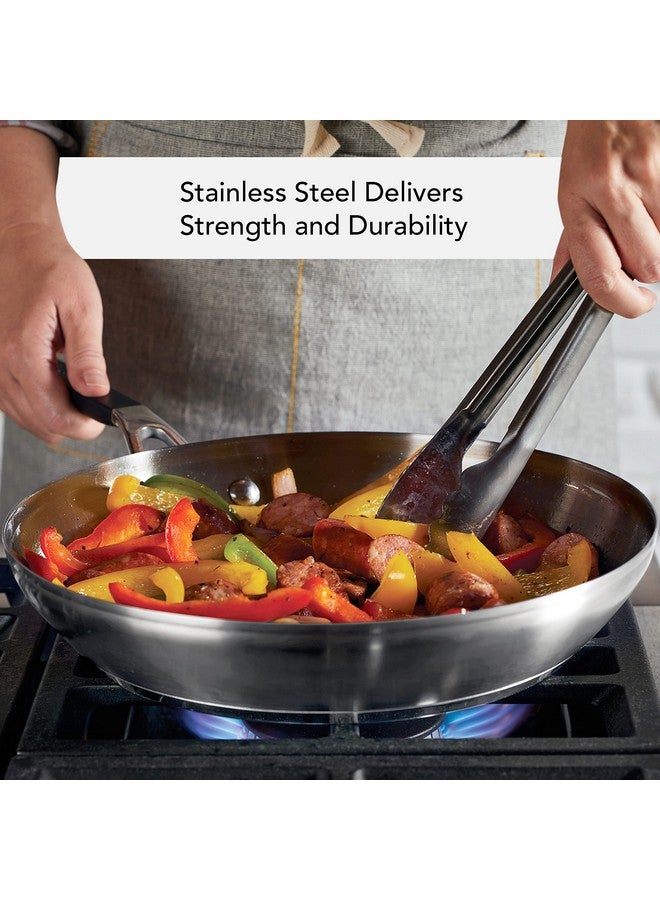 KitchenAid مقلاة كيتشن إيد من الفولاذ المقاوم للصدأ، 12 بوصة، فولاذ مقاوم للصدأ مصقول - Image 4