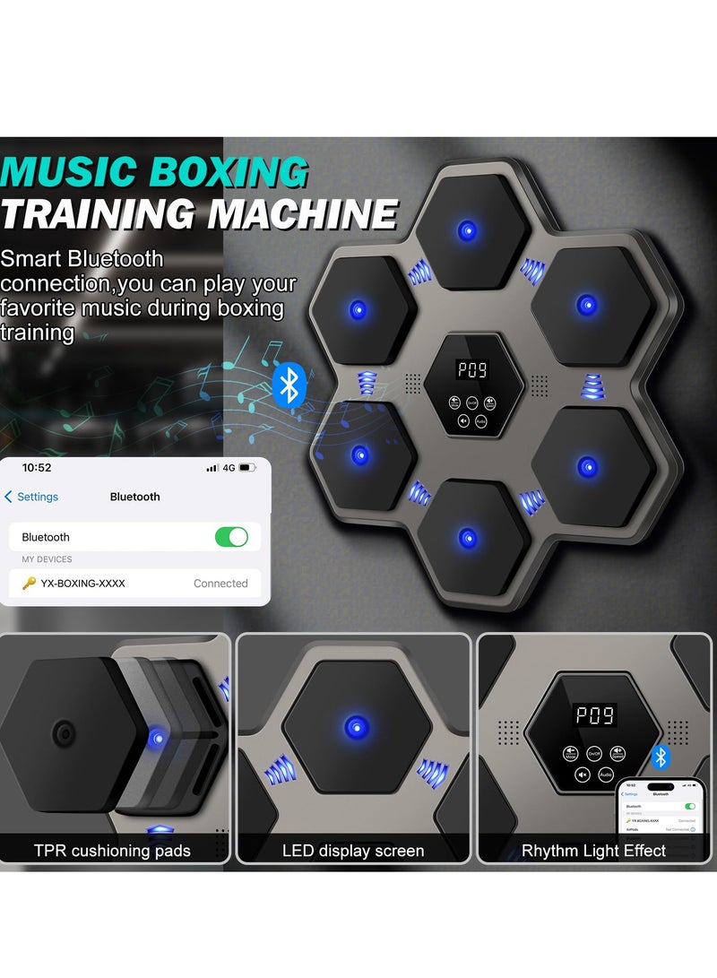 XiuWoo Music Boxing Machine for Adults,Smart Bluetooth Music Punching Machine with Boxing Gloves,Boxing Machine Wall Mounted with Intelligent Display Screen,Boxing Target Workout Equipment for Home  - Image 2