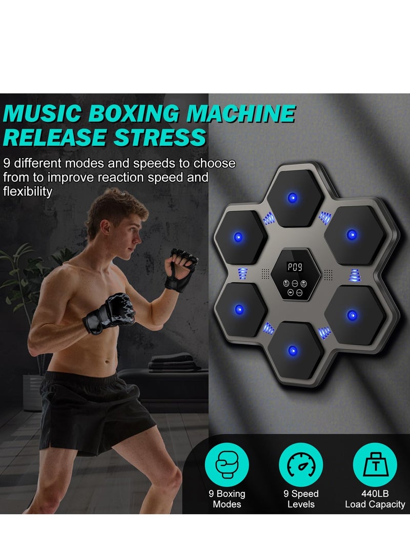 XiuWoo Music Boxing Machine for Adults,Smart Bluetooth Music Punching Machine with Boxing Gloves,Boxing Machine Wall Mounted with Intelligent Display Screen,Boxing Target Workout Equipment for Home  - Image 3