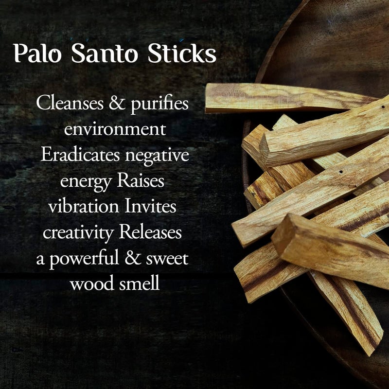 9Dzine Natural Palo Santo Wood Sticks Premium Grade from Peru Original Palo Santo Holy Wood Wild Harvested Incense Stick for Smudging Burning Clear Negative Energy Pack of 6 Stick - Image 2