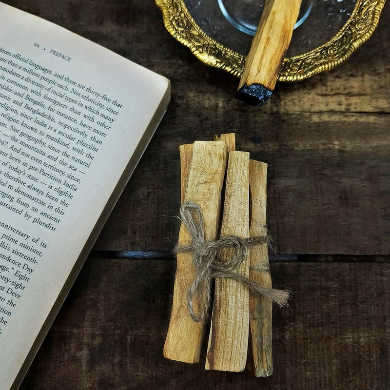 9Dzine Natural Palo Santo Wood Sticks Premium Grade from Peru Original Palo Santo Holy Wood Wild Harvested Incense Stick for Smudging Burning Clear Negative Energy Pack of 6 Stick - Image 4