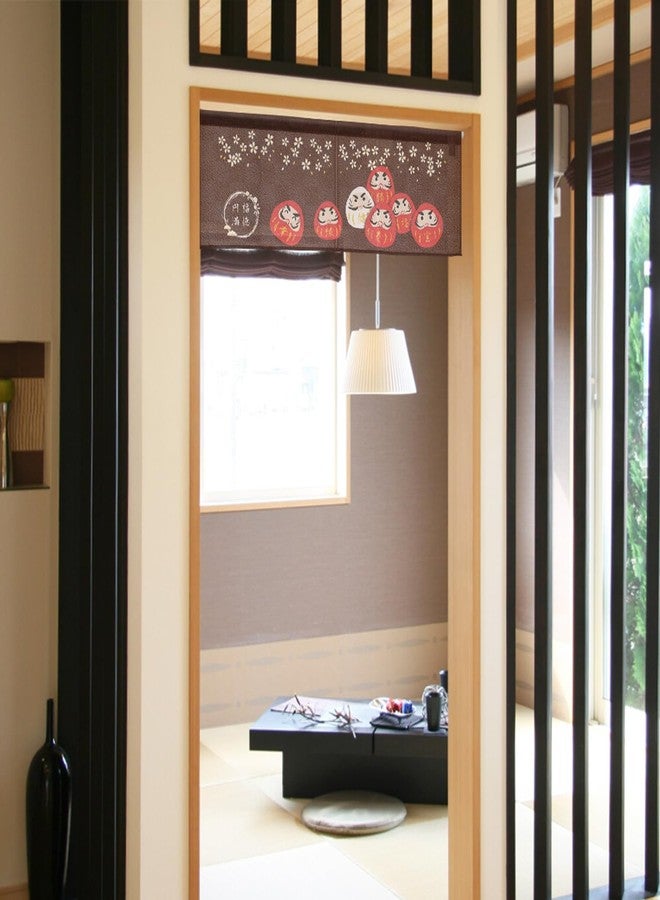 COTONOHA Japanese Noren Curtain with Daruma Design - Short Length Doorway Divider - Traditional Lace Fabric - Made in Japan - for Kitchen, Entryway, or Room Decor - 33.5" x 11.8" (Sakura Pink) - Image 4