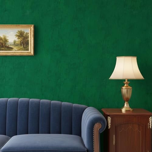 ReWallpaper 24in x 165ft Green Velvet Wallpaper Peel and Stick Textured Emerald Green Contact Paper Self Adhesvie Soft Velvet Fabric Wall Covering for Cabinets Furniture Accent Wall DIY Home Decor - Image 1