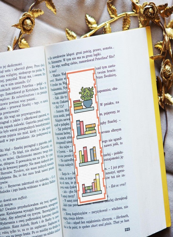 FREEBLOSS 6 Set Cross Stitch Bookmark Kit Cross Stitch Kit Cute Stamped Embroidery Bookmark with Instruction for Adults DIY Stitching Kits 8''x2.4'' - Image 5
