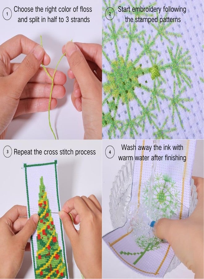 FREEBLOSS 6 Set Cross Stitch Bookmark Kit Cross Stitch Kit Cute Stamped Embroidery Bookmark with Instruction for Adults DIY Stitching Kits 8''x2.4'' - Image 4