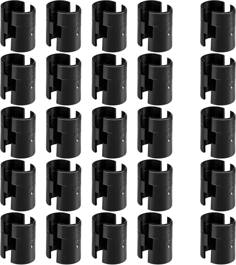 ANPHSIN 50 Pcs Wire Shelving Shelf Lock Clips for 1" Post - 25 Pairs of Shelving Sleeves Replacements for Wire Shelving System Plastic Accessories Parts - Image 1