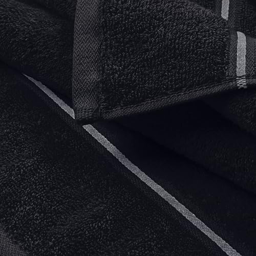My own MyOwn Ultra Soft 6 Pack Cotton Towel Set, Contains 2 Bath Towels 28x55 inch, 2 Hand Towels 16x24 inch & 2 Wash Coths 12x12 inch, Ideal Everyday use, Compact & Lightweight - Black - Image 2