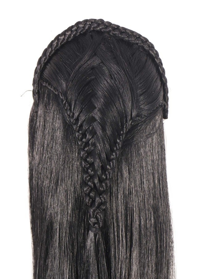 Honbon Synthetic Wavy-Curly Ponytail with Clip Hair Extension Wig Black Long for Women - Image 3