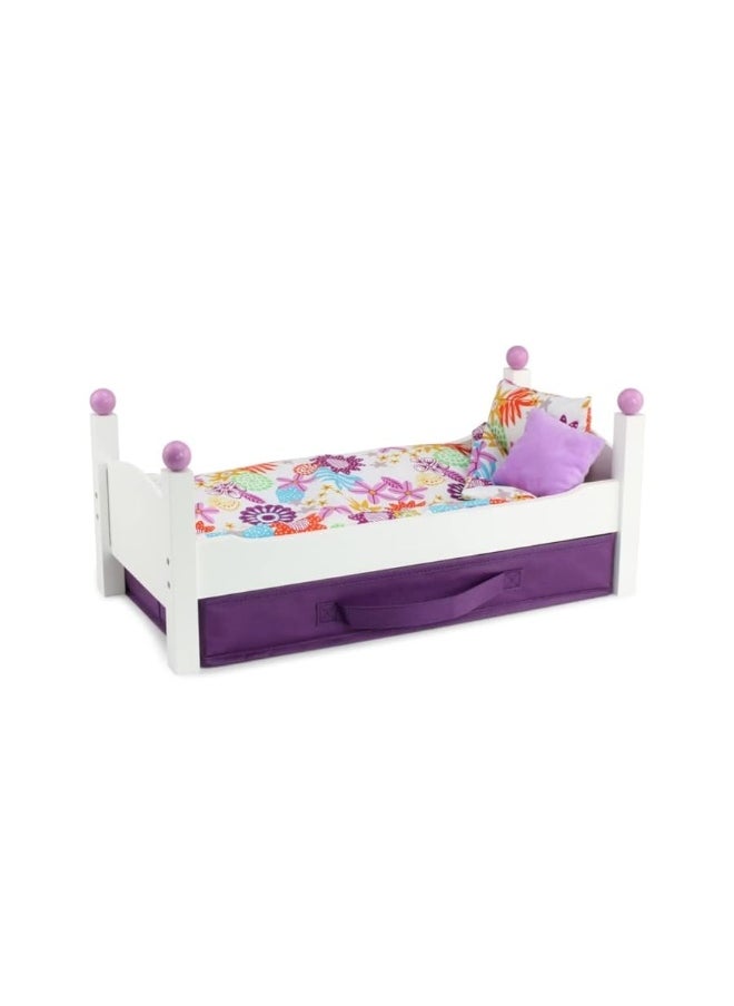 Emily Rose Emily Rose 18 Inch Doll Bed Furniture Gift Set | Single Stackable 18" Doll Bed | Includes Fabric Doll Clothes Storage Bin | Fits 14-20" Dolls  - Image 3