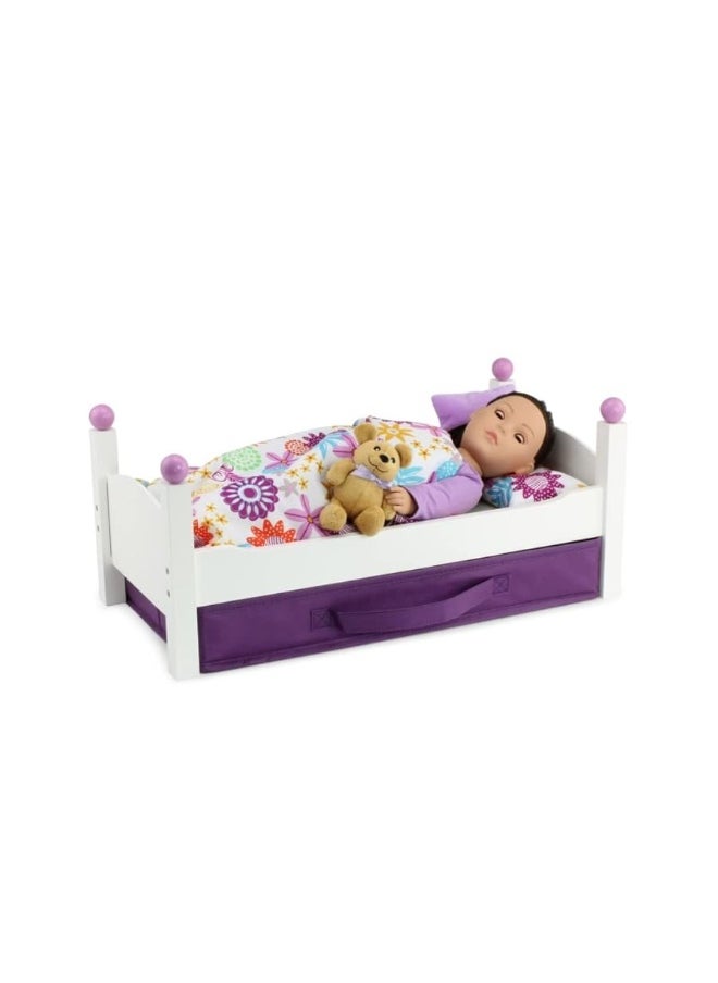 Emily Rose Emily Rose 18 Inch Doll Bed Furniture Gift Set | Single Stackable 18" Doll Bed | Includes Fabric Doll Clothes Storage Bin | Fits 14-20" Dolls  - Image 2