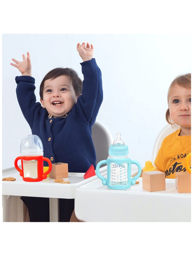 SOLARAE 6 Pack Baby Bottle Handles, 100% Silicone Baby Bottle Handles, Easy Grip Handles to Hold Their Own Bottle, BPA-Free Soft Silicone (six colors) - Image 4