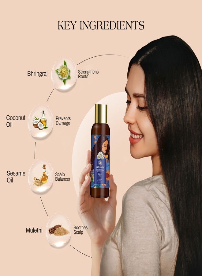 Ashpveda زيت تدليك الشعر Ashpveda Blissful Bhringraj | زيوت شعر غنية بالأعشاب الأيورفيدية الأساسية لتخفيف الصداع والتوتر | نمو الشعر الطبيعي ولمعانه (120 مل) - Image 5