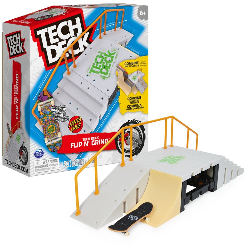TECH DECK, Flip Nâ€™ Grind X-Connect Park Creator, Customizable and Buildable Ramp Set with Exclusive Fingerboard, Kids Toy for Boys and Girls Ages 6 and up - Image 1