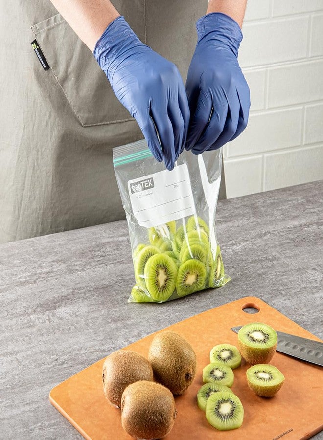 Restaurantware-Bag Tek 1 Quart Storage Zip Bags, 25 Disposable Zipper Pouch Bags - Double Zipper, Greaseproof, Clear Plastic Zip Bag, With Write-On-Label, For Food Organization And Storage - Image 4