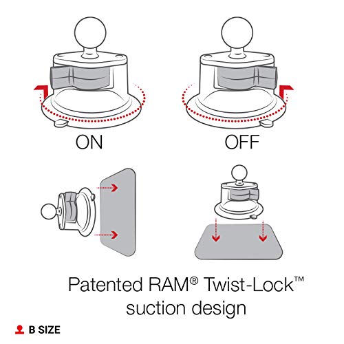 RAM MOUNTS Twist-Lock Composite Suction Cup Base with Ball RAP-B-224-1U with B Size 1" Ball - Image 3