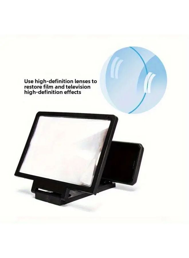 Black 3D Phone Screen Magnifier Dual Screen HD Portable Hands Free For Movies Gaming - Image 4