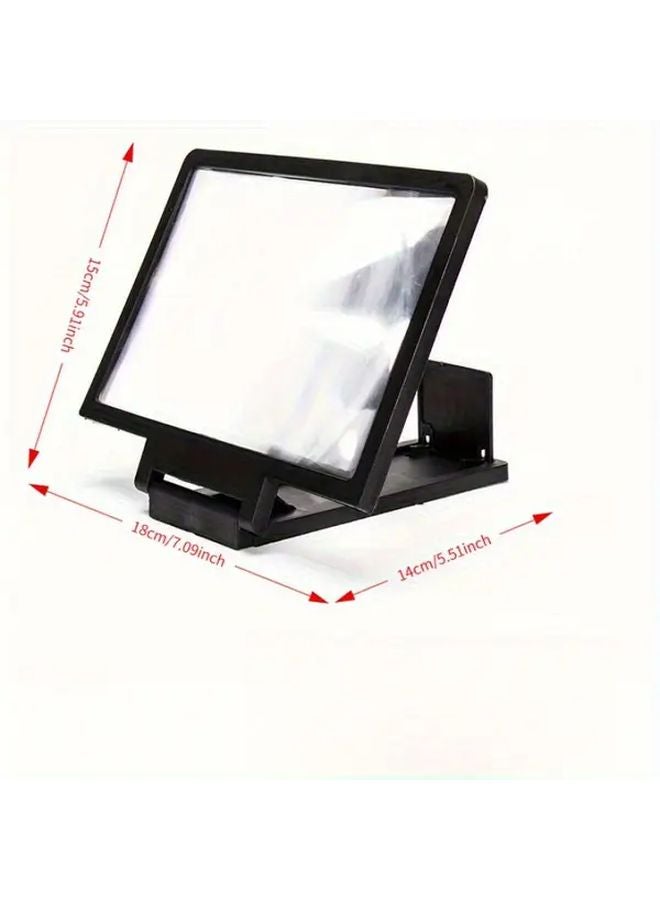 Black 3D Phone Screen Magnifier Dual Screen HD Portable Hands Free For Movies Gaming - Image 5