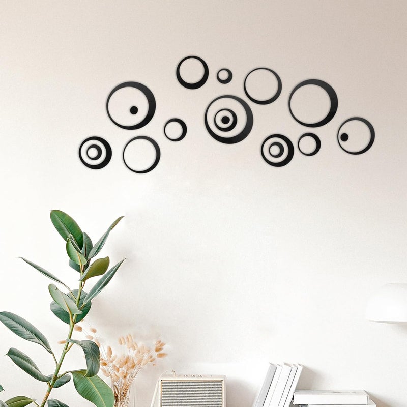 36pcs Removable Acrylic Mirror Wall Stickers Circle Shape Peel and Stick Wall Decals for Living Room Bedroom Home Decor - Image 4