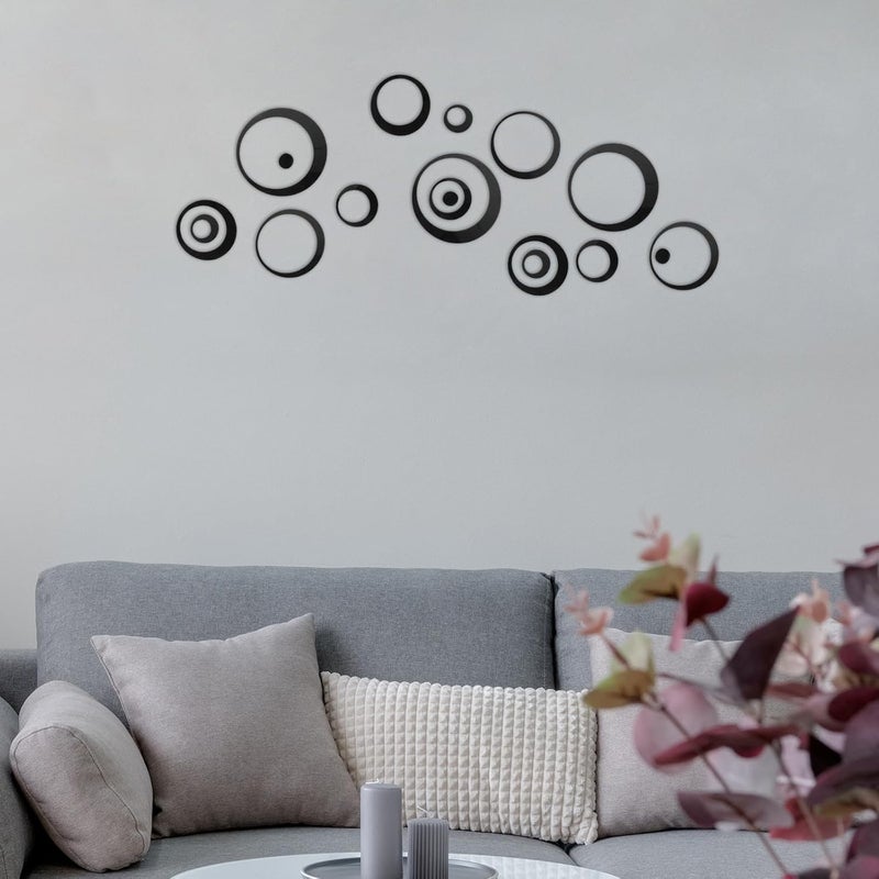 36pcs Removable Acrylic Mirror Wall Stickers Circle Shape Peel and Stick Wall Decals for Living Room Bedroom Home Decor - Image 5
