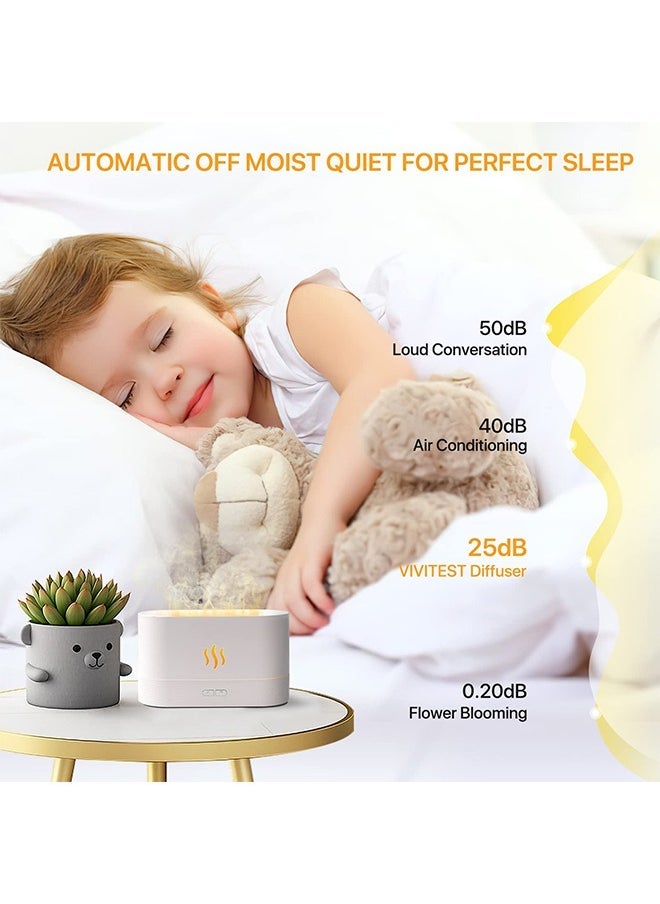 Arabest - Upgraded Flame Diffuser180ml Aromatherapy Oil Diffuser Ultrasonic Cool Mist Diffuser with Waterless Auto Shut-Off Protection,5 Color Flame Lights for Home Office - Image 1