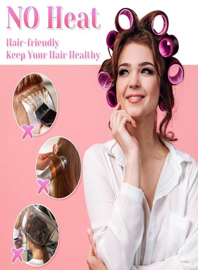 BLUSHIA Super Hair Rollers, 6Pcs Jumbo Roller Set Self Grip Salon Hairdressing Curlers, Hair Curlers Sets (Pink) - Image 4
