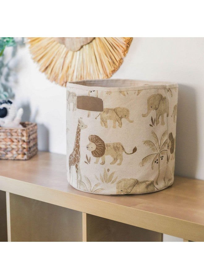 Crane Baby Safari Animal Nursery Storage Basket, Collapsible Fabric Toy Bin, Jungle Themed Organizer for Playroom, Gender Neutral Decor Safari Animal 13 x 12 Inches - Image 5
