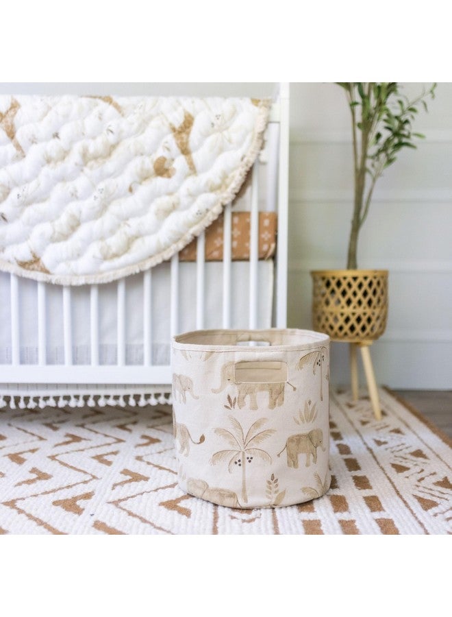 Crane Baby Safari Animal Nursery Storage Basket, Collapsible Fabric Toy Bin, Jungle Themed Organizer for Playroom, Gender Neutral Decor Safari Animal 13 x 12 Inches - Image 3