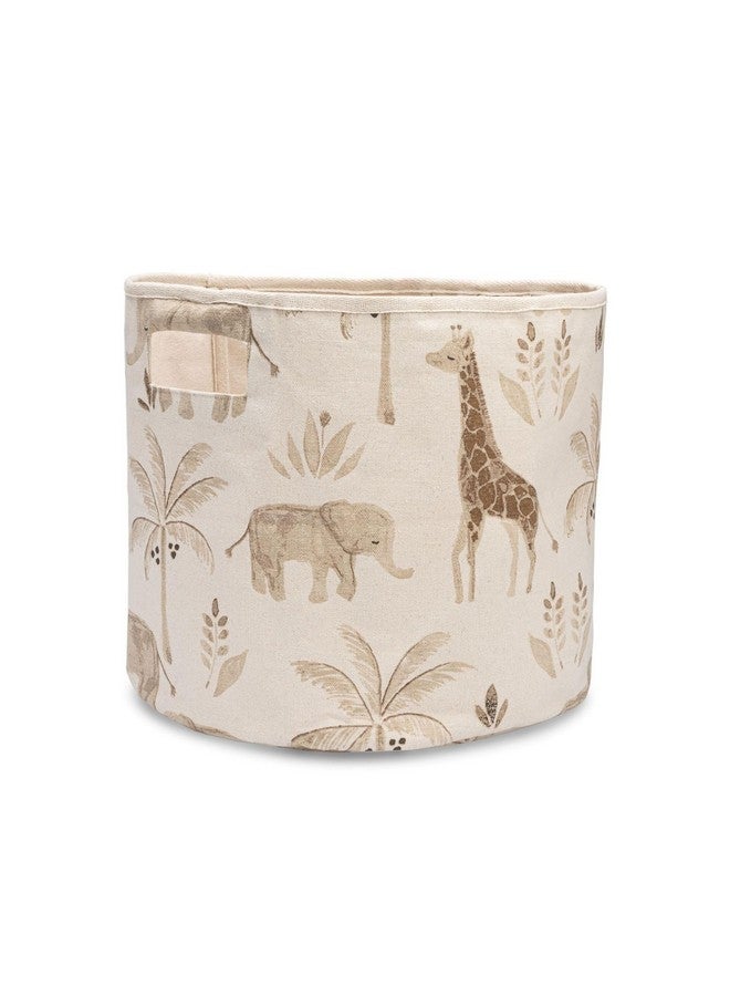 Crane Baby Safari Animal Nursery Storage Basket, Collapsible Fabric Toy Bin, Jungle Themed Organizer for Playroom, Gender Neutral Decor Safari Animal 13 x 12 Inches - Image 1
