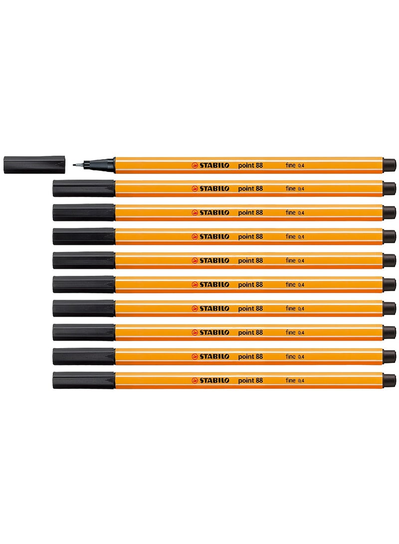 ستابيلو أقلام ستابيلو فاينلاينر بوينت 88 لون أسود , لكتابة اليوميات , تدوين الملاحظات , الرسم , عبوة من 10 أقلام - Image 3