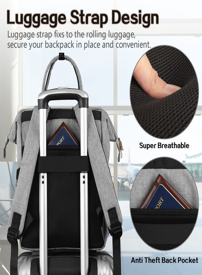 JCDOBEST Lunch Bag Backpack, Insulated Cooler Backpack Lunch Box Laptop Backpack with USB Port for Women Men, Grey, L - Image 3
