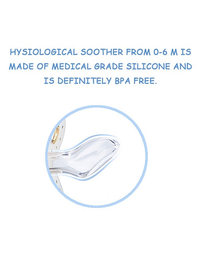 Beyond Night Soft Silicone Pacifiers Set, Baby Symmetrical Sootherwith Pacifier Clip Anti Drop Chain (Orange+Blue) - Image 5
